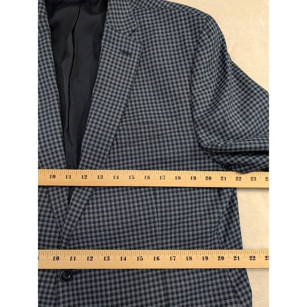 Michael‎ Kors Sport Coat Blazer Mens 44L Blue Check Two Button Double Vent